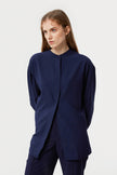NAVY BLUE LOOSE FIT VISCOSE SHIRT