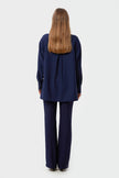 NAVY BLUE LOOSE FIT VISCOSE SHIRT
