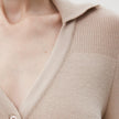 BEIGE KNITTED BODYSUIT WITH VISCOSE