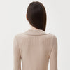 BEIGE KNITTED BODYSUIT WITH VISCOSE