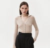 BEIGE KNITTED BODYSUIT WITH VISCOSE
