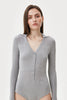 GREY KNITTED BODYSUIT WITH VISCOSE