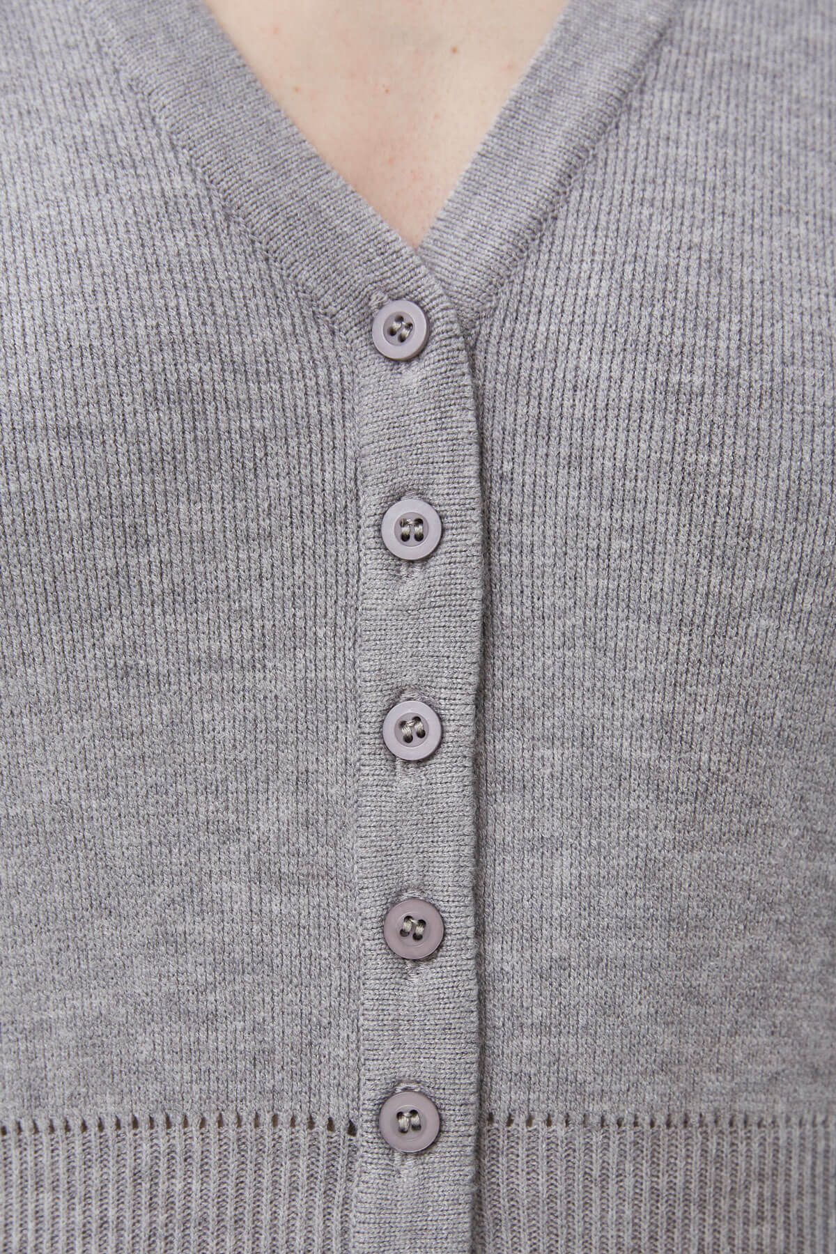 GREY KNITTED BODYSUIT WITH VISCOSE