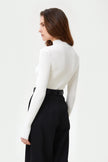 KNITTED RIBBED JUMPER WITH VISCOSE