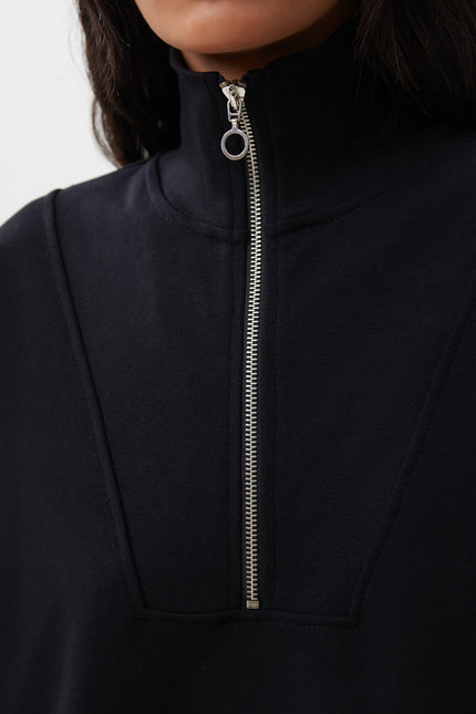 SWEATSHIRT WITH ZIPPED COLLAR