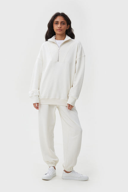 SWEATSHIRT WITH ZIPPED COLLAR