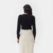 BLACK KNITTED COTTON JUMPER