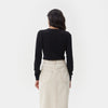 BLACK KNITTED COTTON JUMPER
