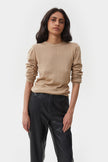 BEIGE KNITTED COTTON JUMPER