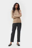 BEIGE KNITTED COTTON JUMPER