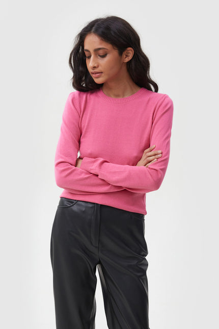 PINK KNITTED COTTON JUMPER