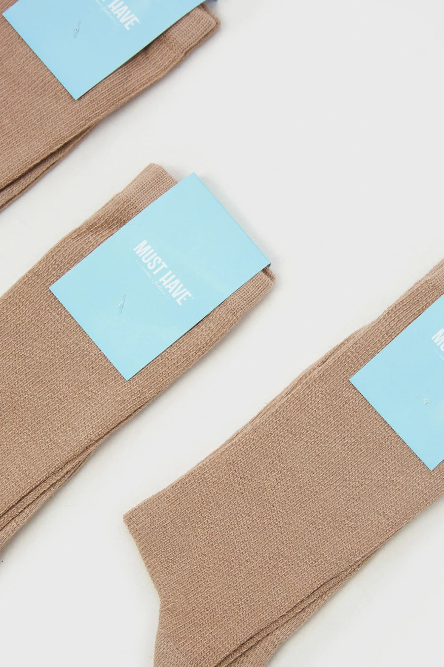 Ribbed cotton high socks