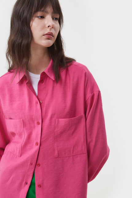 FUCHSIA LOOSE-FIT VISCOSE SHIRT