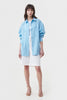 BLUE LOOSE-FIT VISCOSE SHIRT