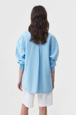 BLUE LOOSE-FIT VISCOSE SHIRT