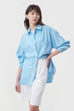 BLUE LOOSE-FIT VISCOSE SHIRT