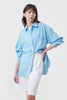 BLUE LOOSE-FIT VISCOSE SHIRT