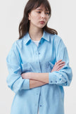 BLUE LOOSE-FIT VISCOSE SHIRT