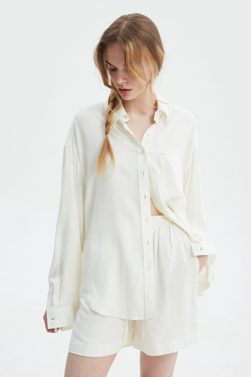 MILKY LOOSE-FIT STAPLE SHIRT