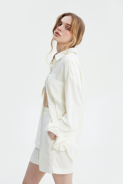 MILKY LOOSE-FIT STAPLE SHIRT