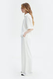MILKY VISCOSE SHIRT WITH SHORT SLEEVES