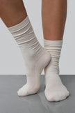 Ribbed cotton high socks