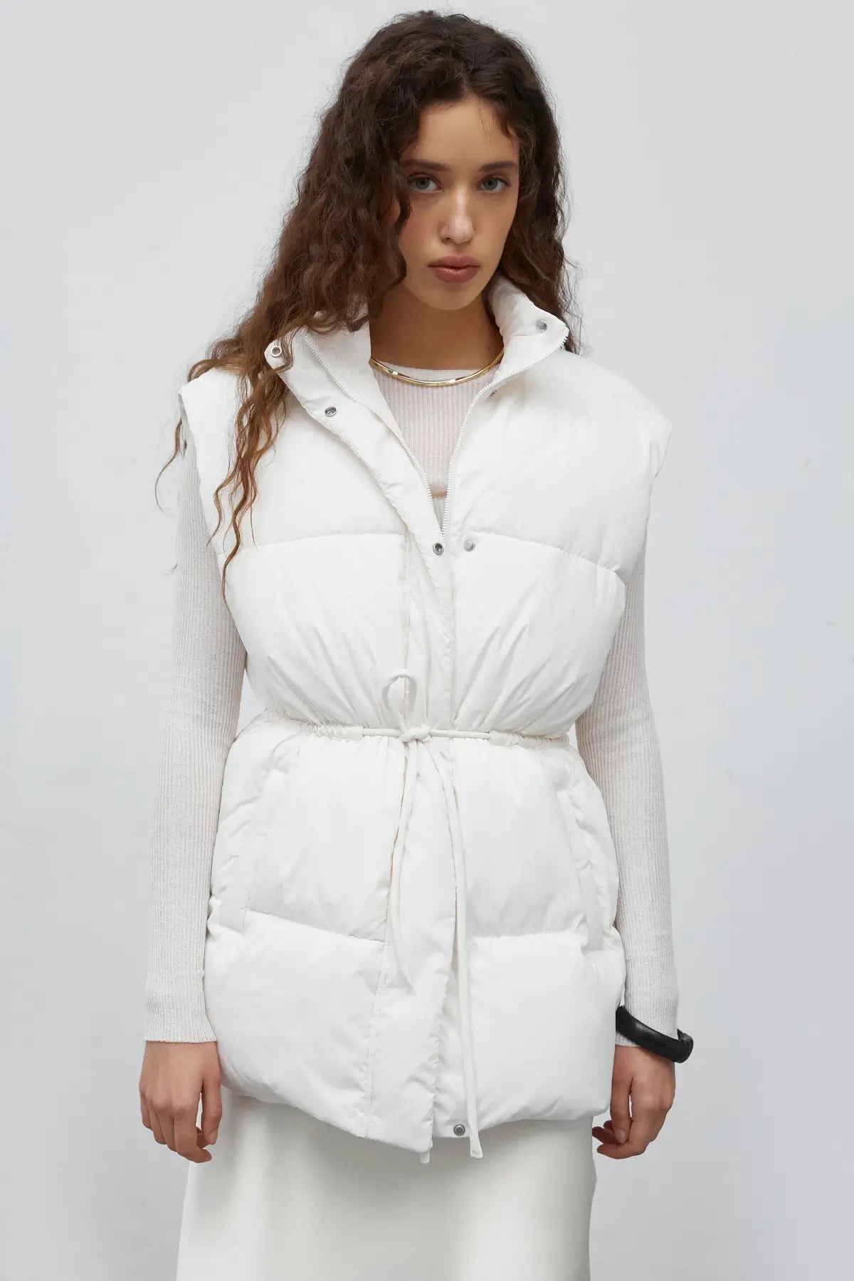 MILKY QUILTED WAISTCOAT