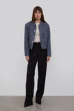 NAVY BOMBER JACKET IN TWEED SUIT
