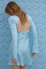 SHORT BLUE SATIN DRESS