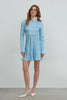SHORT BLUE SATIN DRESS