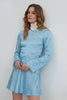 SHORT BLUE SATIN DRESS