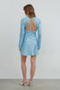 SHORT BLUE SATIN DRESS