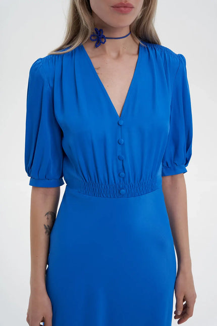 SHORT SLEEVE MIDI DRESS