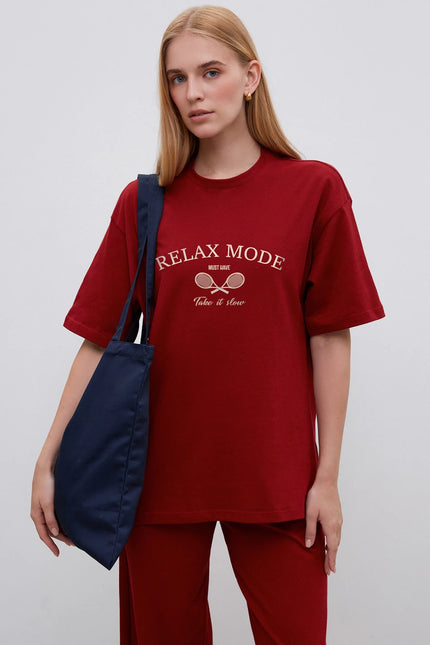Navy blue cotton shopper 