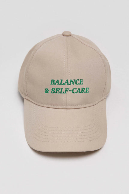 Beige twill baseball cap 