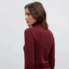 Basic knitted turtleneck in wine color with cotton