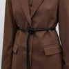Chocolate single-breasted straight-cut jacket made of viscose.