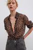 Chiffon shirt in leopard print