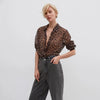 Chiffon shirt in leopard print