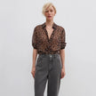 Chiffon shirt in leopard print
