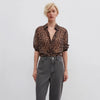Chiffon shirt in leopard print