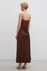 Chocolate satin midi slip dress