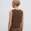 Chocolate classic cut vest made of viscose.