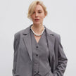 Gray classic cut vest made of viscose