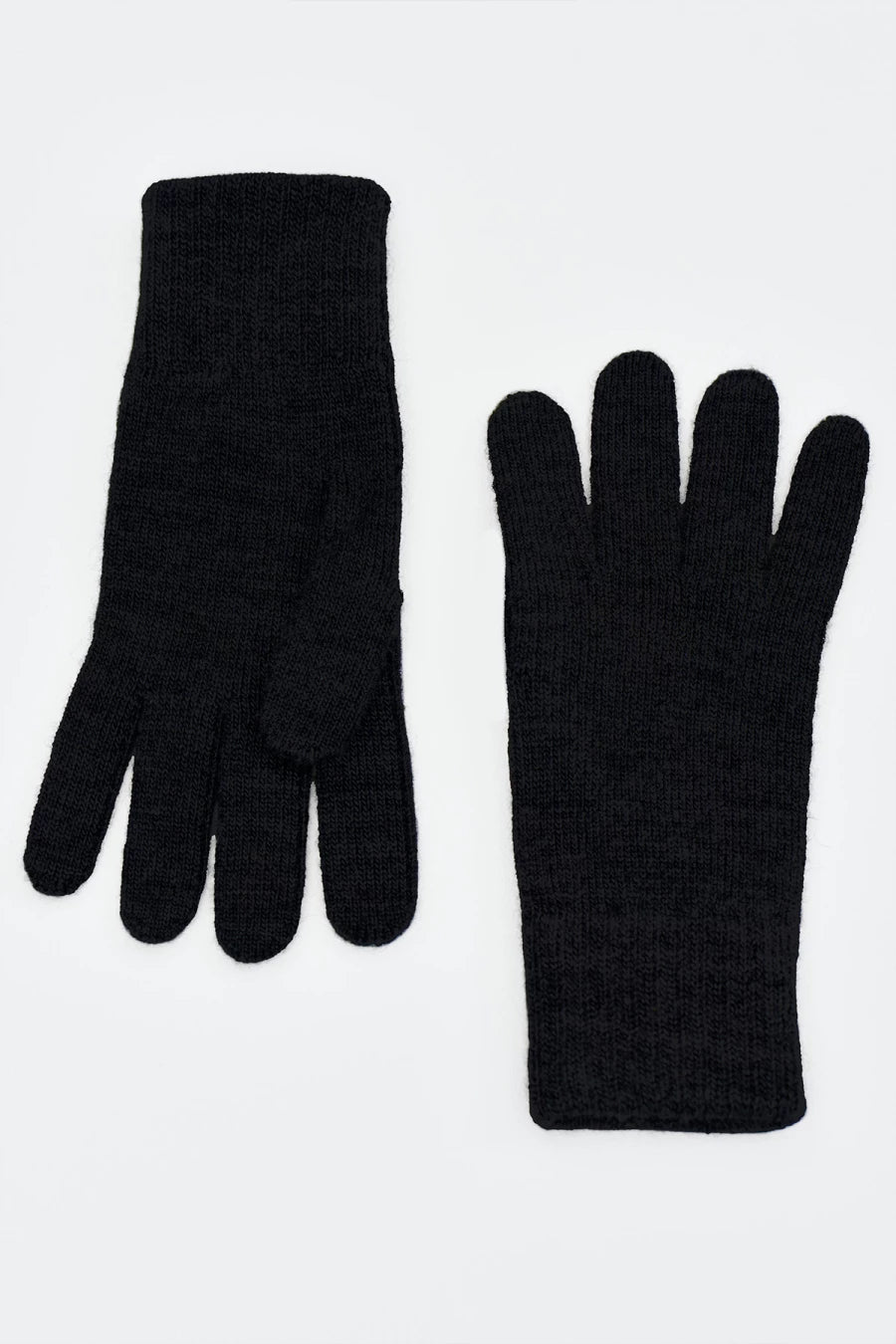 Knitted mittens with wool