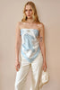 Blue artificial silk scarf 