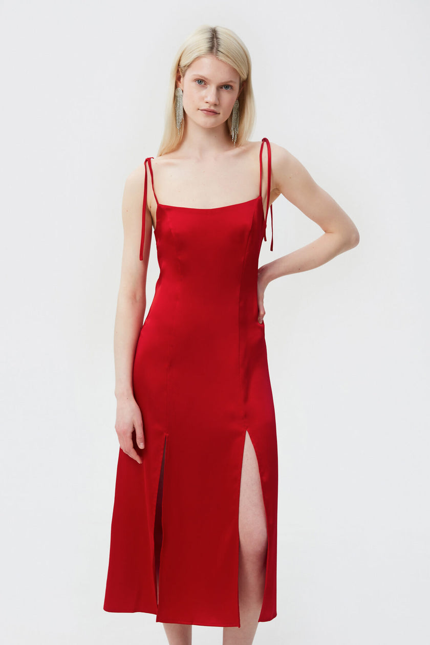 MIDI DRESS WITH LEG SLIT