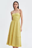 OFF-THE-SHOULDER CHIFFON MIDI DRESS