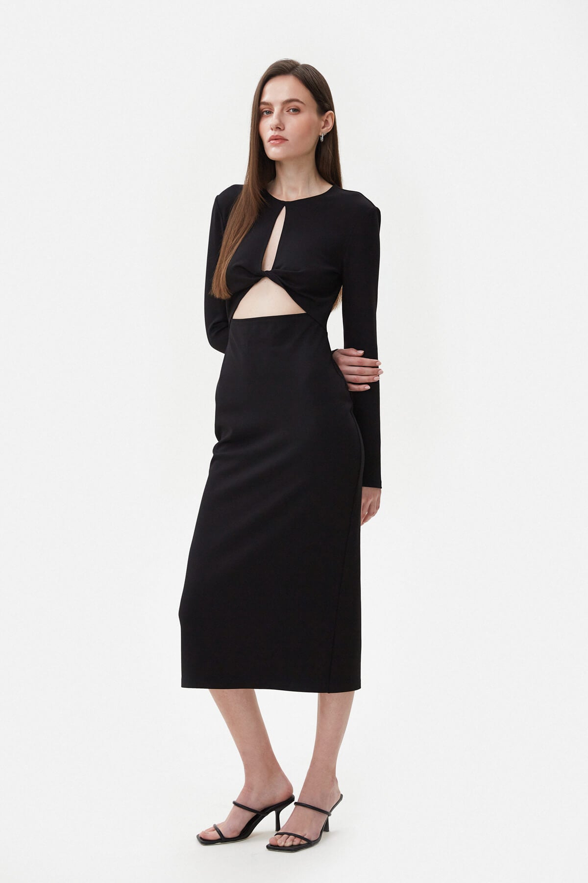 MIDI DRESS WITH CUT OUTS
