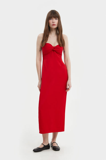 ELONGATED MIDI BUSTIER DRESS